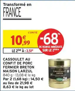 Intermarché Cassoulet au confit de porc fermier breton maison larzul offre