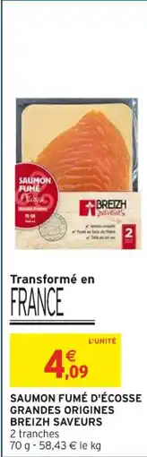 Intermarché Saumon fumé d'écosse grandes origines breizh saveurs offre