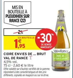 Intermarché Cidre envies de brut val de rance offre