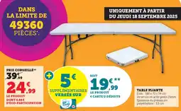 Super U Table pliante offre