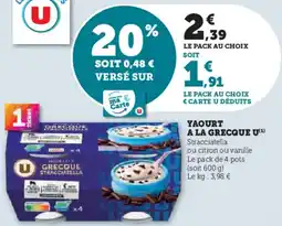 Super U Yaourt a la grecque u offre