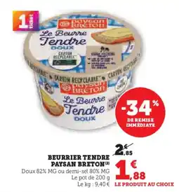 Super U Beurrier tendre paysan breton offre