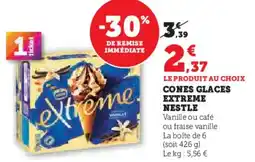 Super U Cones glaces extreme nestle offre