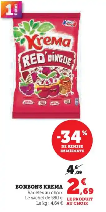 Super U Bonbons krema offre