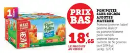 Super U Pom'potes sans sucres ajoutes materne offre