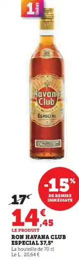 Super U Ron havana club especial 37 5 offre