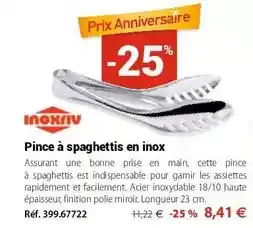 Mathon Inoxriv - pince à spaghettis en inox offre