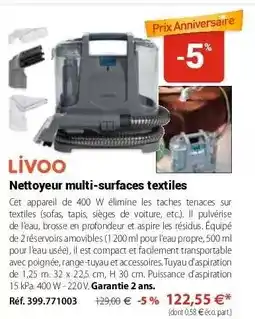 Mathon Livoo - nettoyeur multi-surfaces textiles offre