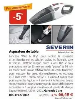 Mathon Severin - aspirateur de table offre