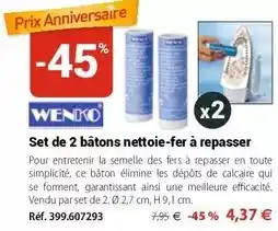 Mathon Wenko - set de 2 bâtons nettoie-fer à repasser offre
