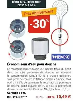 Mathon Wenko - économiseur d'eau pour douche offre