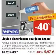 Mathon Wenko - liquide blanchissant pour joint offre
