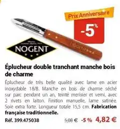 Mathon Nogent - éplucheur double tranchant manche bois de charme offre