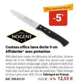 Mathon Nogent - couteau office lame droite 9 cm affidentée avec protection offre