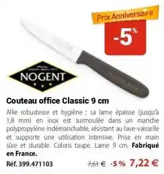 Mathon Nogent - couteau office classic 9 cm offre