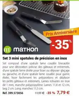 Mathon Set 3 mini spatules de précision en inox offre