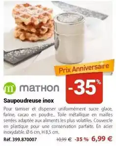 Mathon Saupoudreuse inox offre