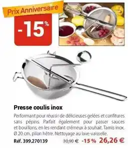 Mathon Presse coulis inox offre