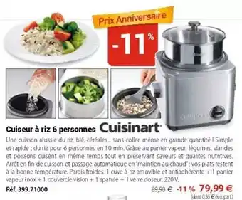 Mathon Cuisinart - cuiseur à riz 6 personnes offre