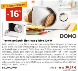 Mathon Doméos - trancheuse à pain électrique pliable 120 w offre