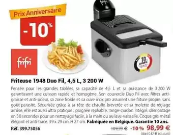 Mathon Friteuse de duo fil, 4,5l,3 200 w offre