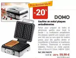 Mathon Doméos - gaufrier en métal plaques antiadherentes offre