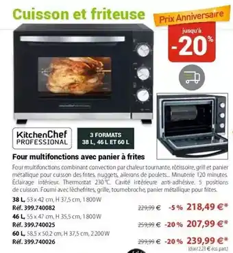Kitchenchef - four multifonctions avec panier à frites
