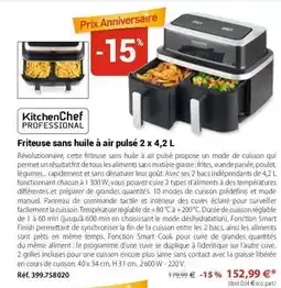 Mathon Kitchenchef - friteuse sans huile a air pulsé 2 x 4,2 l offre