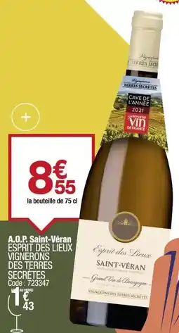 Promocash Vignerons des terres secretes - a.o.p. saint-veran offre