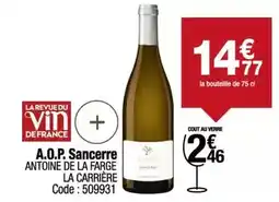 Promocash Antoine de la farge - a.o.p. sancerre offre