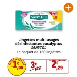 Coccinelle Supermarché Sanytol - lingettes multi-usages désinfectantes eucalyptus offre
