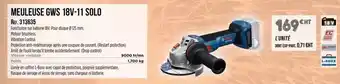 Master Pro Solo - meuleuse gws 18v-11 offre