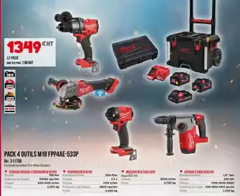 Master Pro Bosch - pack 4 outils m18 fpp4ae-533p offre