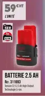 Master Pro Batterie 2.5 ah offre