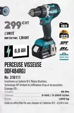 Master Pro Bosch - perceuse visseuse ddf484rgj offre