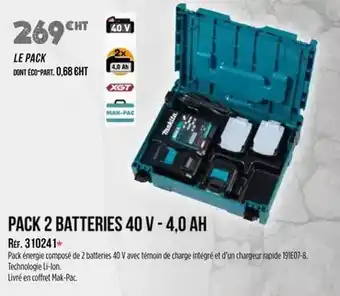 Master Pro Yoplait - pack 2 batteries 40 v - 4,0 ah offre