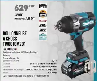 Master Pro Makita - boulonneuse a chocs tw001gm201 offre