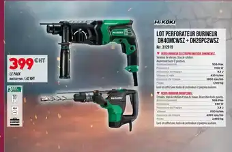 Master Pro Hikoki - lot perforateur burineur d1440mwsc2 + dh2spc2wnz offre