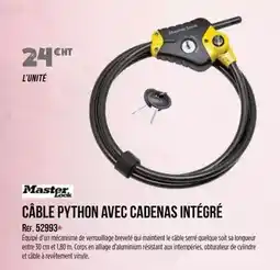 Master Pro Câble python avec cadenas intégré offre