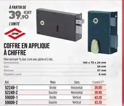 Master Pro Coffre en applique a chiffre offre