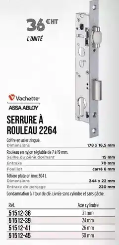 Master Pro Axe - serrure à rouleau 2264 offre