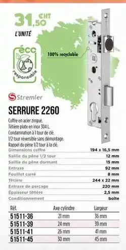Master Pro Axe - serrure 2260 offre
