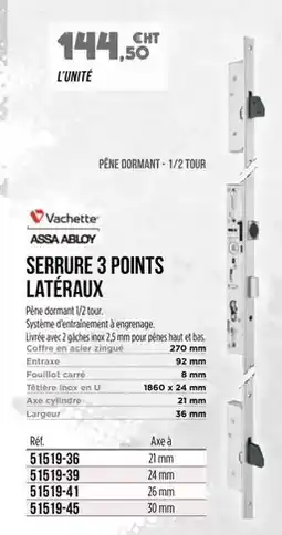 Master Pro U - serrure 3 points lateraux offre