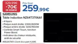 Costco SAMSUNG Table induction NZ64T3706A1 offre