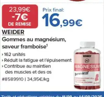 Costco WEIDER Gommes au magnésium, saveur framboise offre