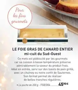 Comtesse du Barry Le foie gras de canard entier mi-cuit du sud-ouest offre