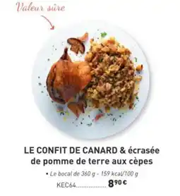 Comtesse du Barry Le confit de canard & écrasée de pomme de terre aux cèpes offre
