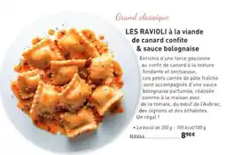 Comtesse du Barry Les ravioli à la viande de canard confite & sauce bolognaise offre