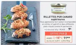 Comtesse du Barry Rillettes pur canard supérieures offre
