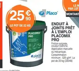 Chretien Matériaux Enduit à joints prêt à l'emploi placomix pro offre